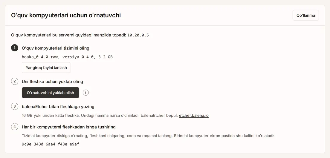 Oʻquv kompyuterlari uchun oʻrnatuvchi kartasi